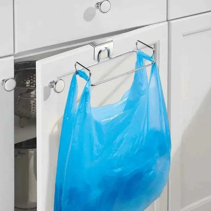 Kitchen Trash Rack Cabinet Door Bags Stainless Steel Closet Garbage Storage Holder