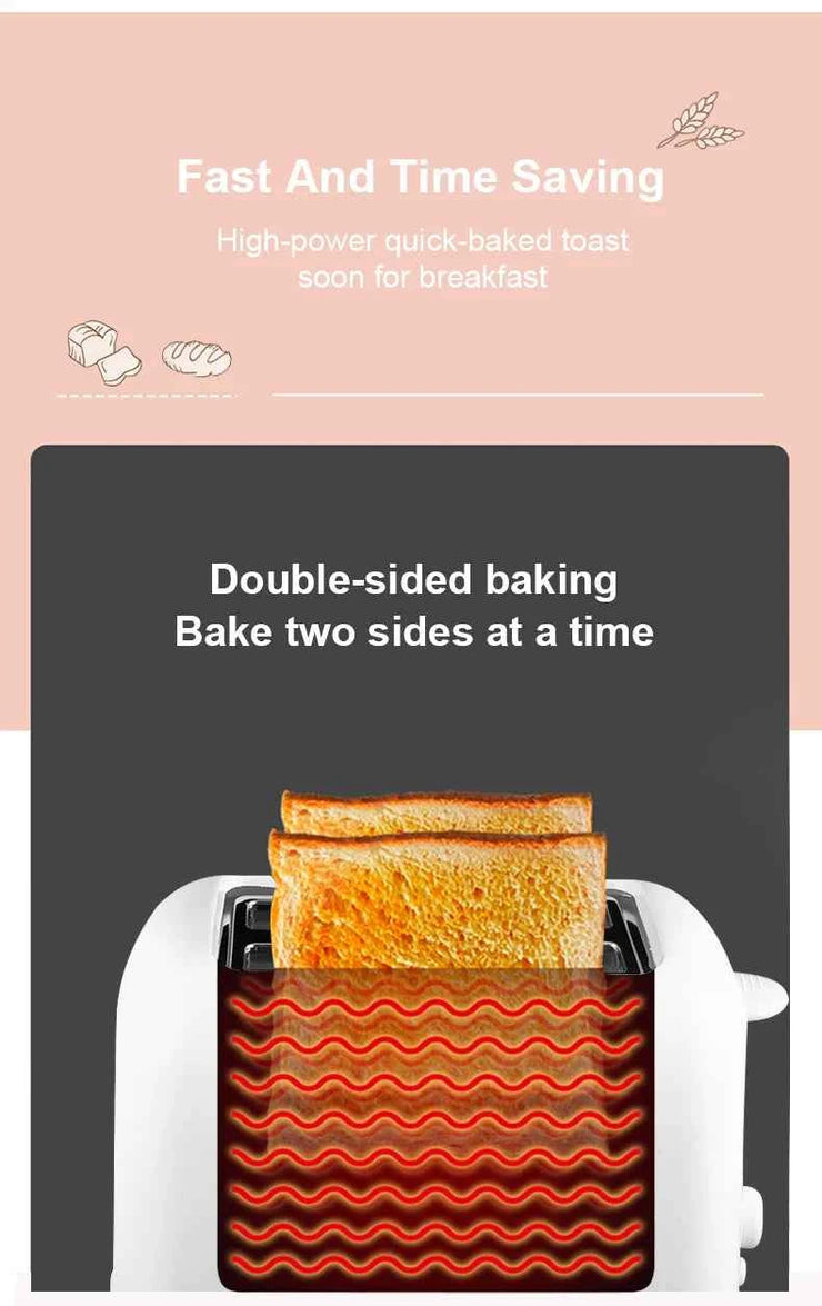 110V/220V Home Toaster 6 Modes 2 Slice Bread Toast Maker Automatic Breakfast Machine One-Click Operation Sandwich Maker 2023 New