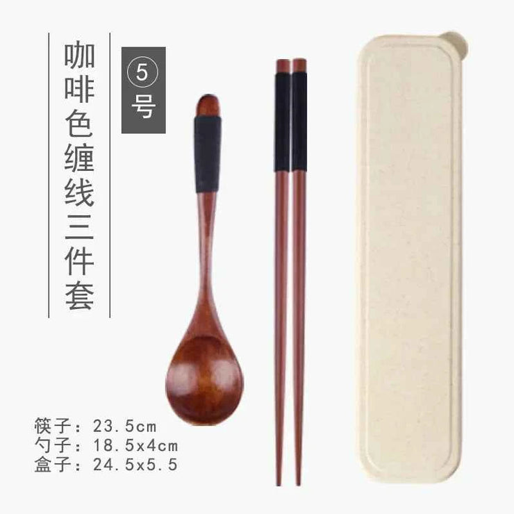 Handmade Dinnerware Cutlery for Kitchen, Wooden Spoon & Fork Dinner Kit for Rice, Soups, Cereal, Home Tableware