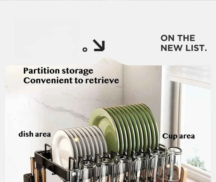Kitchen drain rack dish rack household utensils knives and forks storage racks Tabletop drying bowl rack kitchen organizer