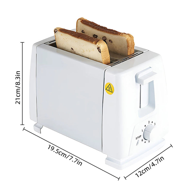 Toaster 2 Slice Wide Slot with 6 Preset Temperature and Timing Small Stainless Steel Bread Toaster with Manual Stop Mein Shop