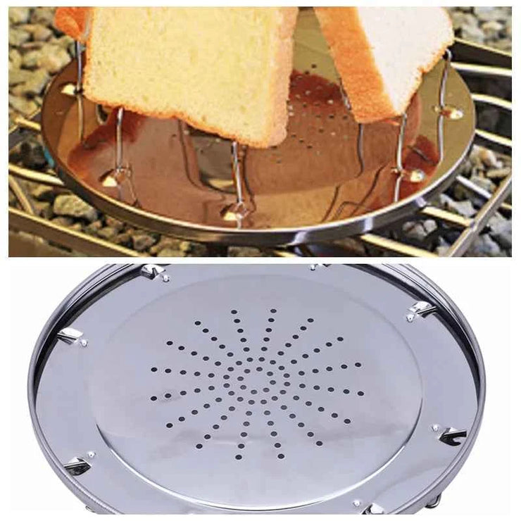 Toaster Rack Simple Portable Multifunctional Stainless Steel Outdoor Camping Travel Supplies Folding Multi-Purpose Stove Grill
