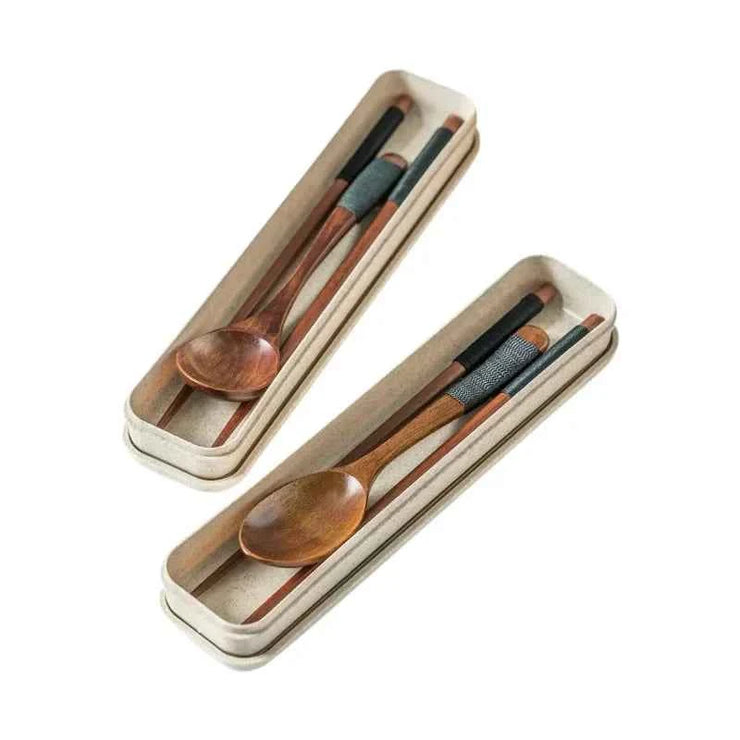 Handmade Dinnerware Cutlery for Kitchen, Wooden Spoon & Fork Dinner Kit for Rice, Soups, Cereal, Home Tableware