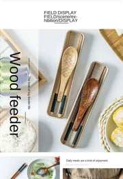 Handmade Dinnerware Cutlery for Kitchen, Wooden Spoon & Fork Dinner Kit for Rice, Soups, Cereal, Home Tableware