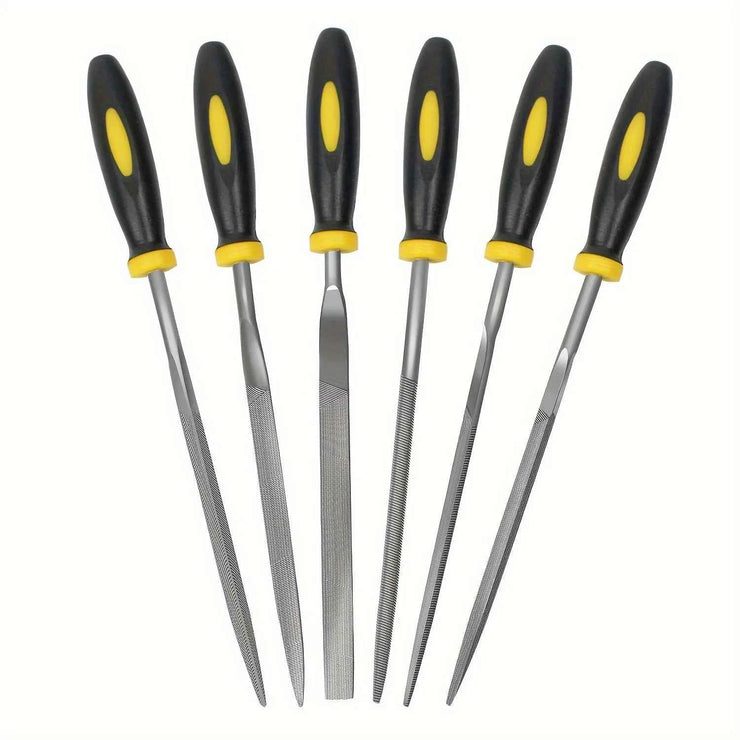 Premium Needle File Set - High-Carbon Steel Files with Non-Slip Ergonomic Handles for Precise Filing on Wood, Plastic, Model
