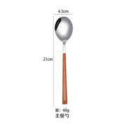 Kitchen Accessories Supplies 3pcs Reusable Wood Stainless Steel Cutlery Forks/spoons/cutlery 4 Kinds of