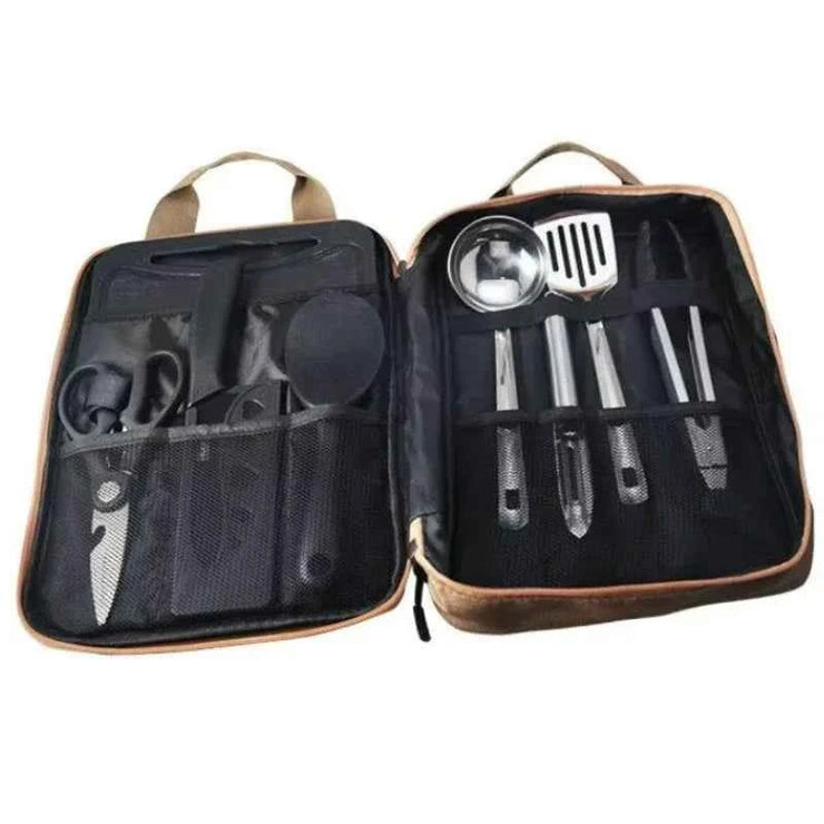 Outdoor Camping Kitchenware 8-Piece Set Comes with A Full Set of Thickened Cookware Storage Kit Cutlery Camping Supplies Tools
