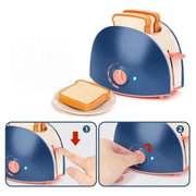 Kids Pretend Play Kitchen Home Appliances Set Toy Household Coffee Maker Mixer Toaster Vacuum Cleaner Playset for Children Gifts