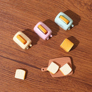 12Pcs/Lot Artificial Bread Toaster Cute Cartoon Fake Food DIY Resin Sweet Flatback Cabochon Jewelry Pendant Homemade Gift Mein Shop