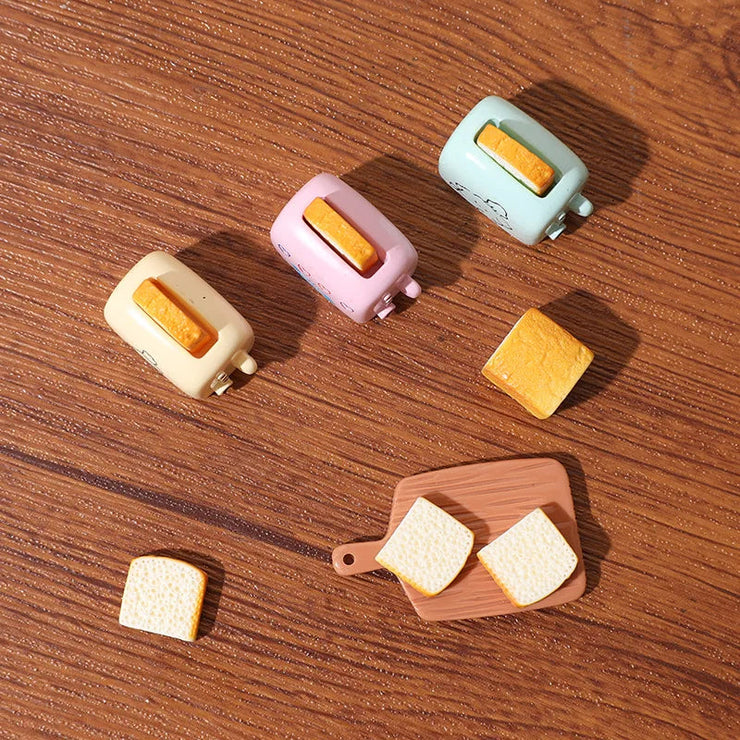 12Pcs/Lot Artificial Bread Toaster Cute Cartoon Fake Food DIY Resin Sweet Flatback Cabochon Jewelry Pendant Homemade Gift Mein Shop
