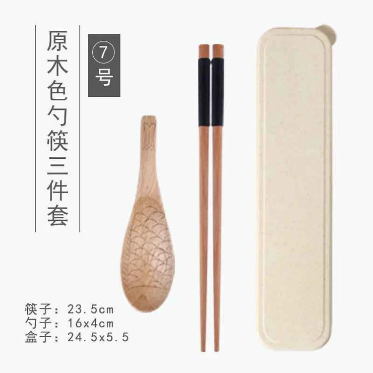 Handmade Dinnerware Cutlery for Kitchen, Wooden Spoon & Fork Dinner Kit for Rice, Soups, Cereal, Home Tableware