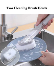 Kitchen Long Handle Cleaning Brush Automatic Liquid Dispenser Dishwashing Sponge Cleaning Brush Scrubber Kitchen Cleaning Tools