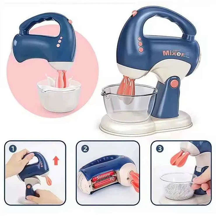 Interactive Electric Kitchen Playset Kids Children Mini Simulation Household Appliances Light Toy Gift Pretend Cooking Role Play