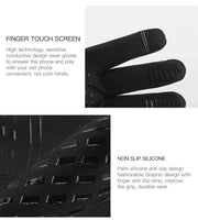 Autumn Winter Outdoor Cycling Gloves Gym Fitness Sports Running Warm Touch Screen Nonslip Gloves Motorcycle Gloves Men Black