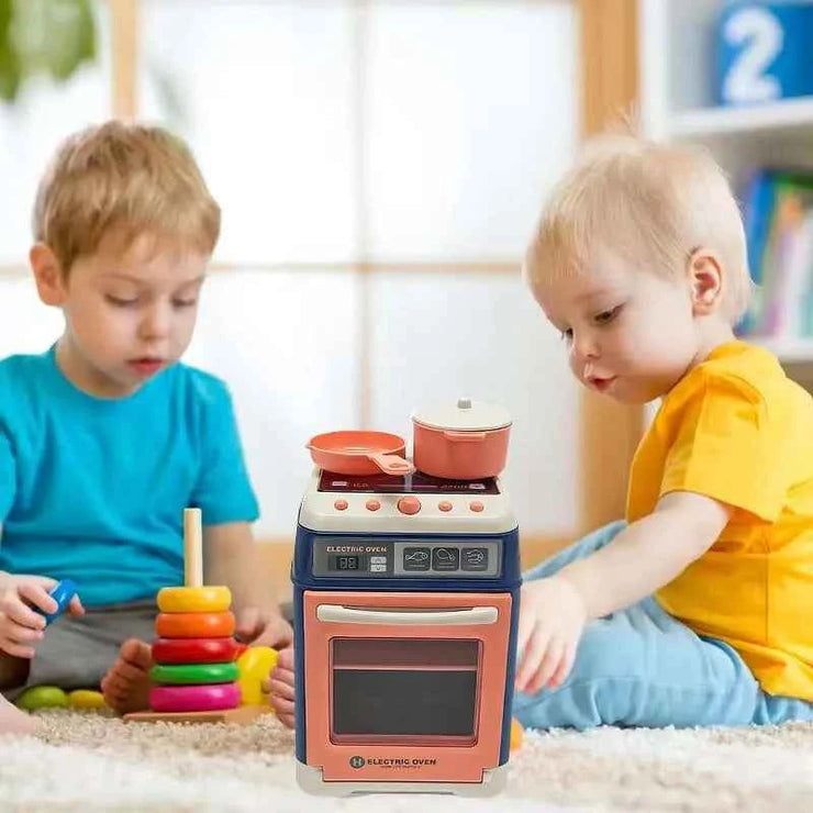 Interactive Electric Kitchen Playset Kids Children Mini Simulation Household Appliances Light Toy Gift Pretend Cooking Role Play