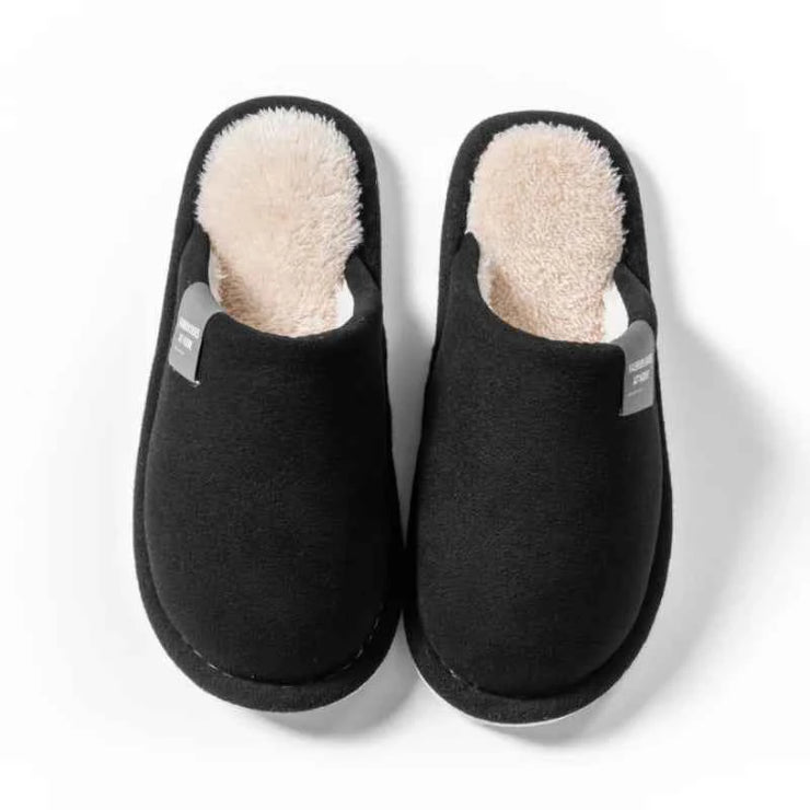 Household Indoor Men's Slippers Autumn and Winter Home Floor for Guests Lightweight Quiet Non-slip Suede Fabric Couple's Shoes