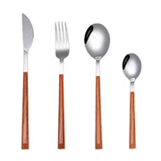 Kitchen Accessories Supplies 3pcs Reusable Wood Stainless Steel Cutlery Forks/spoons/cutlery 4 Kinds of