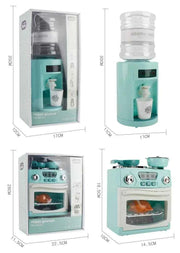 Kitchen Toys Set Kids Pretend Play Home Appliances Washing Machine Toaster Microwave Juicer Egg Cooker Girls Boys Play House Toy