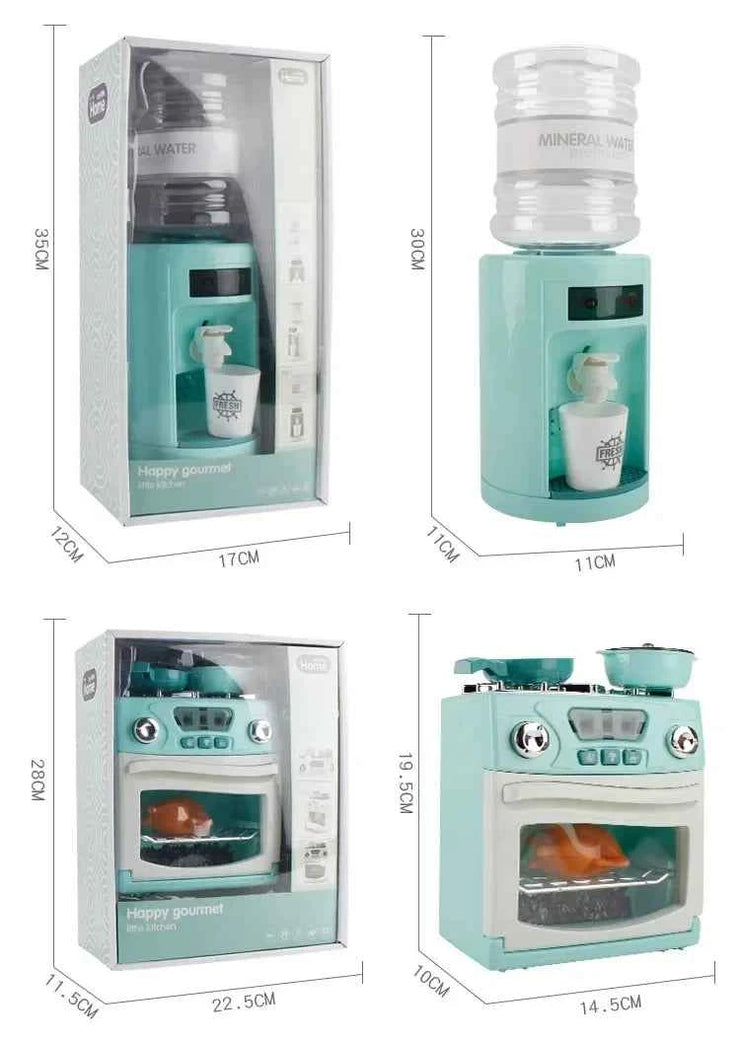 Kitchen Toys Set Kids Pretend Play Home Appliances Washing Machine Toaster Microwave Juicer Egg Cooker Girls Boys Play House Toy