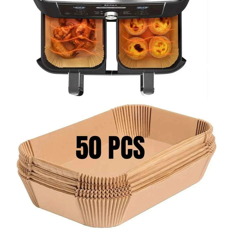 Air Fryer Paper Liners Disposable Oil-Proof Waterproof Baking Paper Round Square And Rectangle Parchment Kitchen Party Supplies