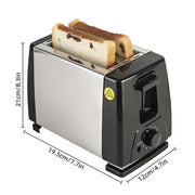 Toaster 2 Slice Wide Slot with 6 Preset Temperature and Timing Small Stainless Steel Bread Toaster with Manual Stop Mein Shop
