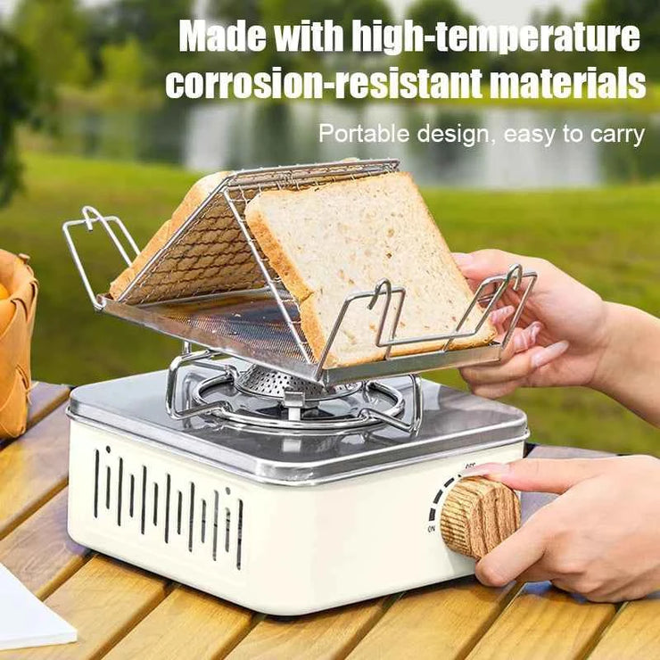 WESTTUNE Outdoor Multi-Purpose Toast Grill Portable Bread Toasters Folding Camping Stove Toaster for Hiking Garden Picnic Beach