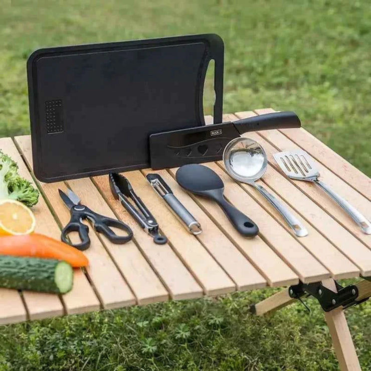 Outdoor Camping Kitchenware 8-Piece Set Comes with A Full Set of Thickened Cookware Storage Kit Cutlery Camping Supplies Tools