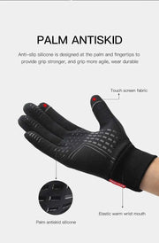 Autumn Winter Outdoor Cycling Gloves Gym Fitness Sports Running Warm Touch Screen Nonslip Gloves Motorcycle Gloves Men Black