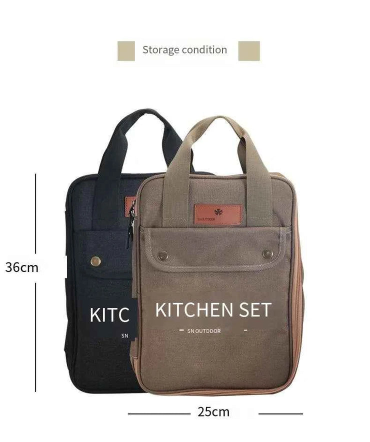 Outdoor Camping Kitchenware 8-Piece Set Comes with A Full Set of Thickened Cookware Storage Kit Cutlery Camping Supplies Tools
