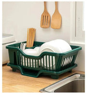 Dish Drying Rack Kitchen Utensils Drainer Rack with Drain Board Countertop Dinnerware Plates Bowls Chopsticks Spoons Organizer