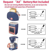 Interactive Electric Kitchen Playset Kids Children Mini Simulation Household Appliances Light Toy Gift Pretend Cooking Role Play