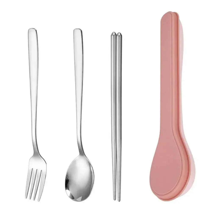 Cutlery Set with Storage Case Korean Style Portable Tableware Set Home School Kitchen Dinnerware Services Utensil Set Spoons