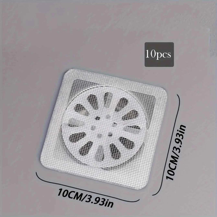 10/20pcs Floor Drain Sticker, Insect-proof Self-adhesive Bathroom Hair Filter Net, Sewer Filter, Kitchen Anti-blocking Mesh Net