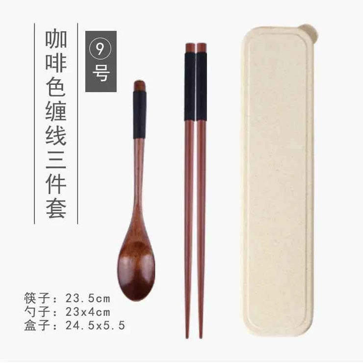 Handmade Dinnerware Cutlery for Kitchen, Wooden Spoon & Fork Dinner Kit for Rice, Soups, Cereal, Home Tableware