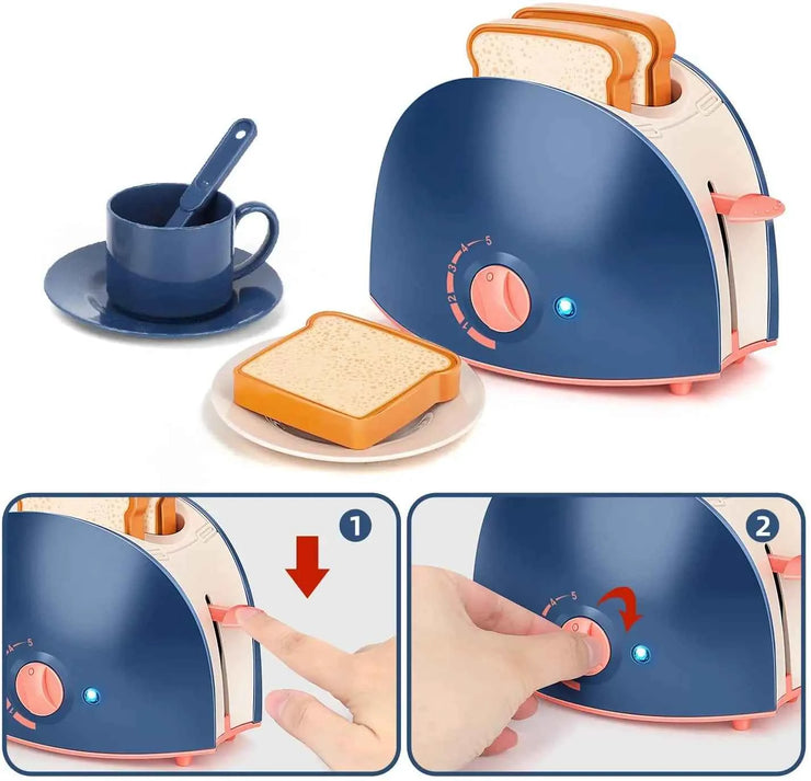 Interactive Electric Kitchen Playset Kids Children Mini Simulation Household Appliances Light Toy Gift Pretend Cooking Role Play