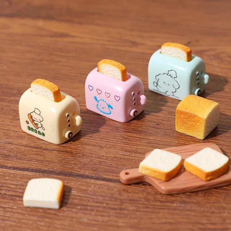 12Pcs/Lot Artificial Bread Toaster Cute Cartoon Fake Food DIY Resin Sweet Flatback Cabochon Jewelry Pendant Homemade Gift Mein Shop
