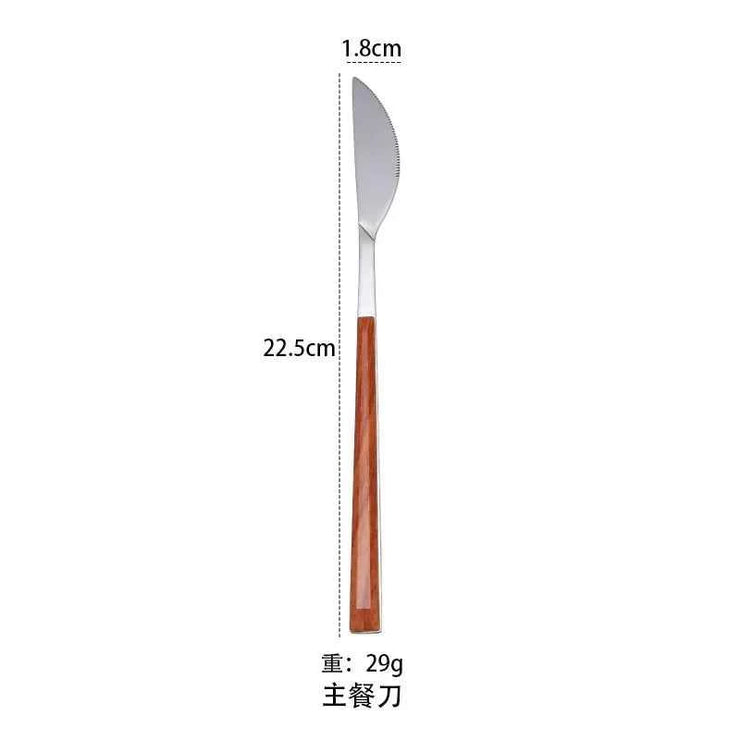 Kitchen Accessories Supplies 3pcs Reusable Wood Stainless Steel Cutlery Forks/spoons/cutlery 4 Kinds of