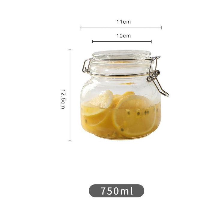 Round Glass Tea Jar Food Storage Box Preservation Container Mein Shop