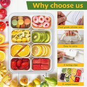 Divided Snack Box With Lid Clear Food Storage Container With Colorful Compartments  Reusable Bento Organizer For Snacks Fruits Nuts And Meal Prep Mein Shop