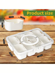 Divided Snack Box With Lid Clear Food Storage Container With Colorful Compartments  Reusable Bento Organizer For Snacks Fruits Nuts And Meal Prep Mein Shop