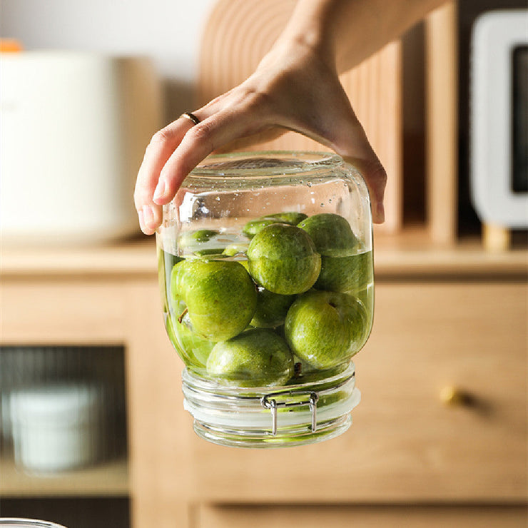 Round Glass Tea Jar Food Storage Box Preservation Container Mein Shop