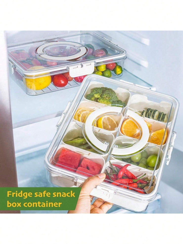 Divided Snack Box With Lid Clear Food Storage Container With Colorful Compartments  Reusable Bento Organizer For Snacks Fruits Nuts And Meal Prep Mein Shop