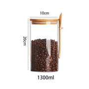 Wood Spoon Glass Storage Tank Set Food Storage Mein Shop